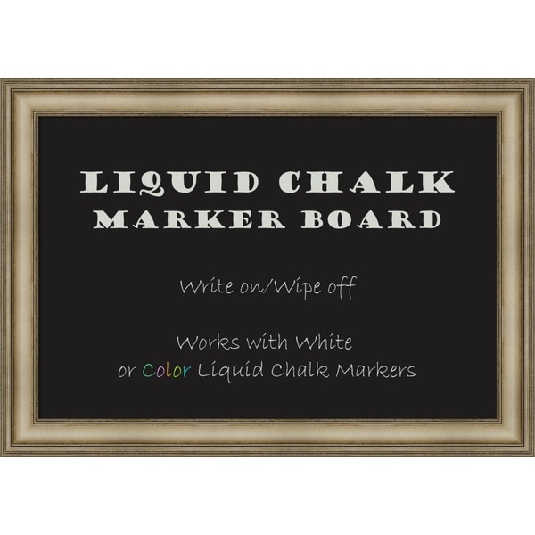 Framed Liquid Chalk Marker Board, Mezzanine Antique Silver Narrow
