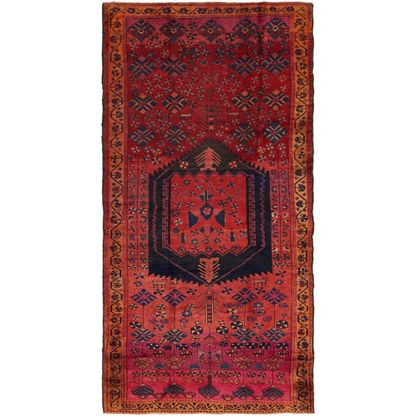 Hand Knotted Shiraz Semi Antique Wool Runner Rug - 5' x 9' 7