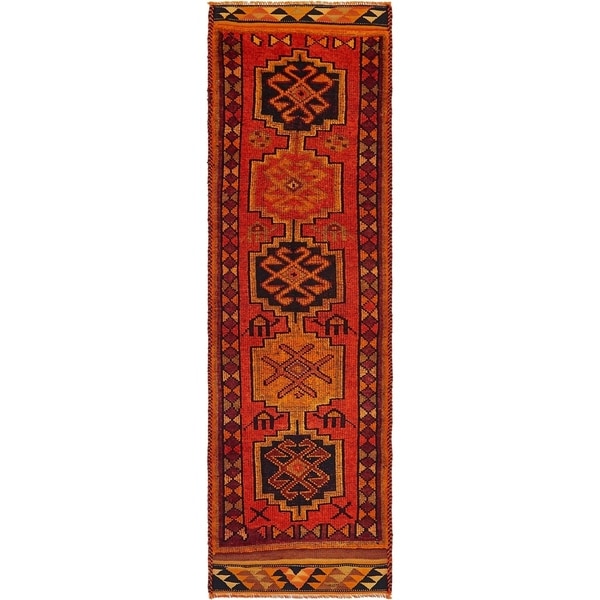Hand Knotted Shiraz Wool Runner Rug - 2' 10 x 10'