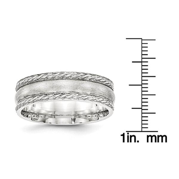925 Sterling Silver 6mm Polished Fancy Band Size 13.5 Size-13.5 