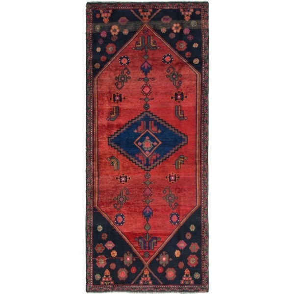 Hand Knotted Shiraz Semi Antique Wool Runner Rug - 3' 3 x 7' 8
