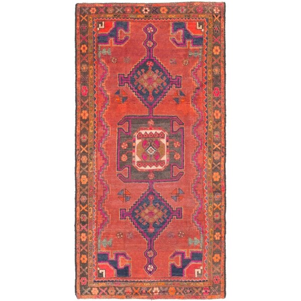 Hand Knotted Shiraz Semi Antique Wool Runner Rug - 3' 10 x 7' 9