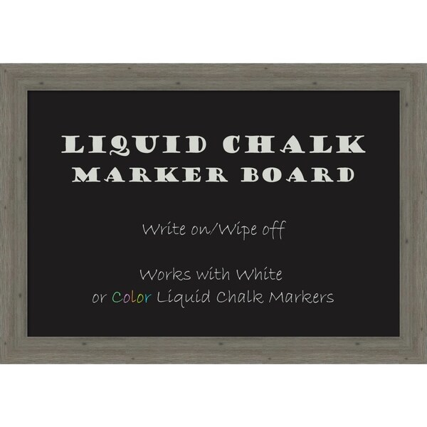 Framed Liquid Chalk Marker Board, Fencepost Grey Narrow
