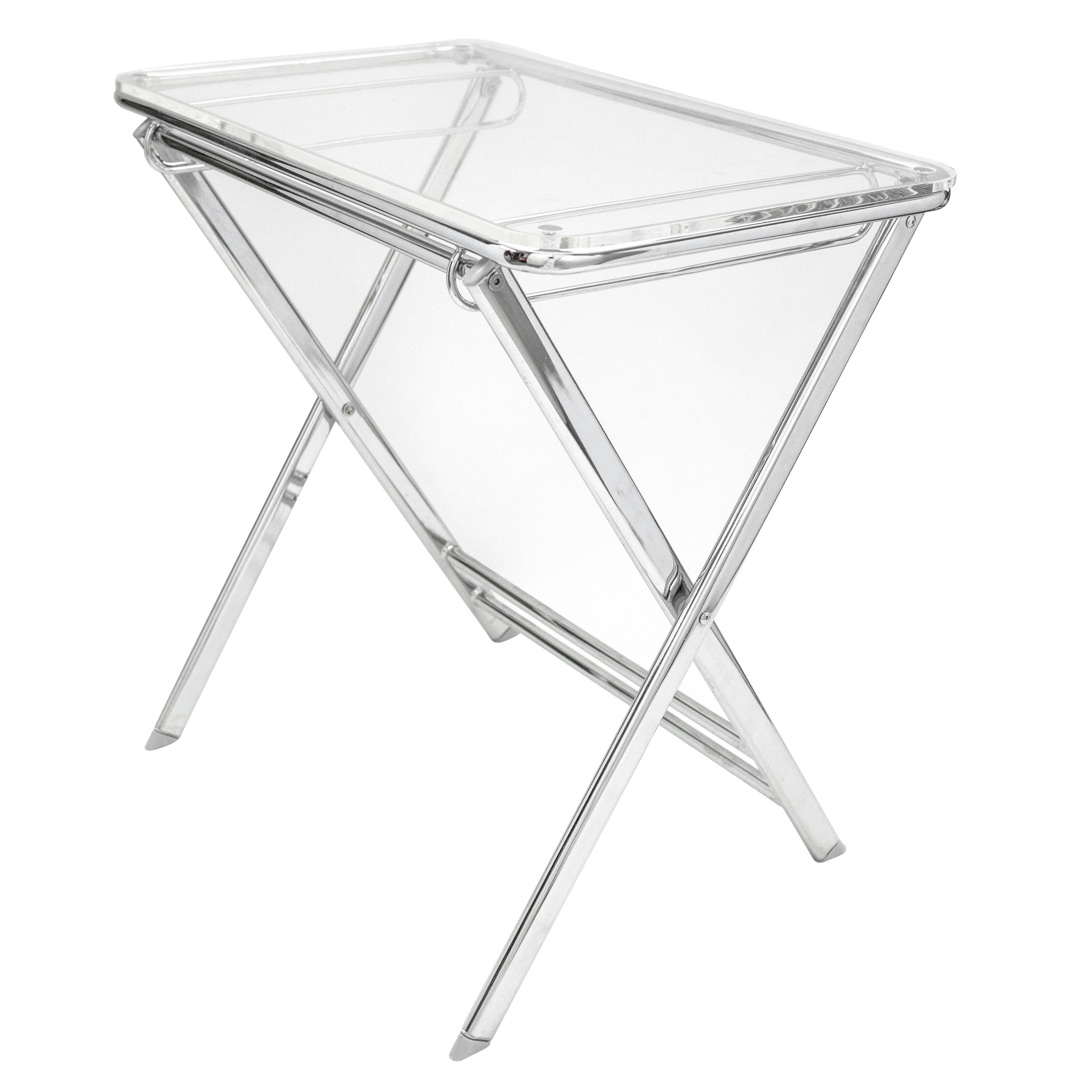 Shop Leisuremod Victorian Lucite Acrylic Clear Foldable End Side Table Tray On Sale Overstock 24051530