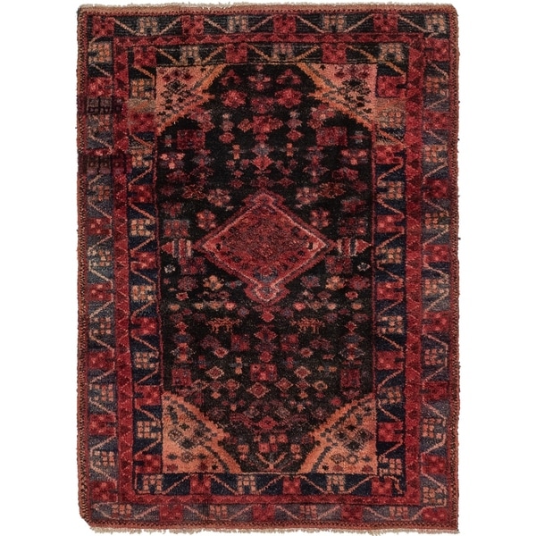 Hand Knotted Shiraz Semi Antique Wool Area Rug - 4' x 5' 7