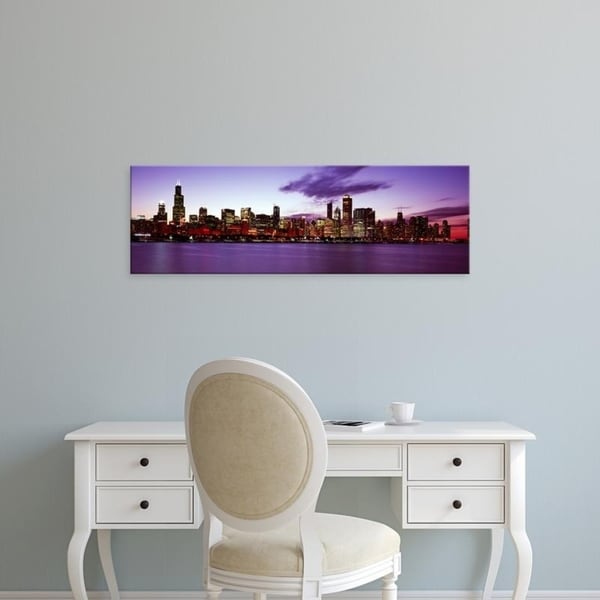 Easy Art Prints Panoramic Images's 'Buildings at the waterfront, Lake Michigan, Chicago, Cook Illinois' Premium Canvas Art