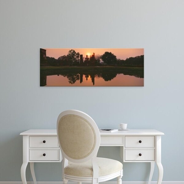 Easy Art Prints Panoramic Images's 'Buddha statue on water, Sukhothai Historical Park, Sukhothai, Thailand' Premium Canvas Art