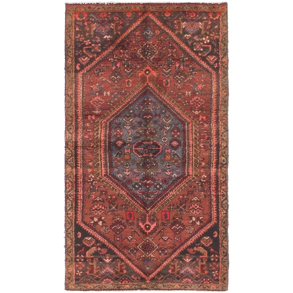 Hand Knotted Shiraz Antique Wool Area Rug - 3' 6 x 6' 6