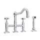 preview thumbnail 13 of 12, Rohl Italian Kitchen Acqui Bridge Faucet with Double-Cross Handle