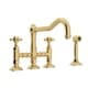 preview thumbnail 6 of 12, Rohl Italian Kitchen Acqui Bridge Faucet with Double-Cross Handle