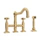 preview thumbnail 10 of 12, Rohl Italian Kitchen Acqui Bridge Faucet with Double-Cross Handle