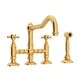 preview thumbnail 3 of 12, Rohl Italian Kitchen Acqui Bridge Faucet with Double-Cross Handle