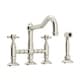 preview thumbnail 4 of 12, Rohl Italian Kitchen Acqui Bridge Faucet with Double-Cross Handle Polished Nickel - Cross