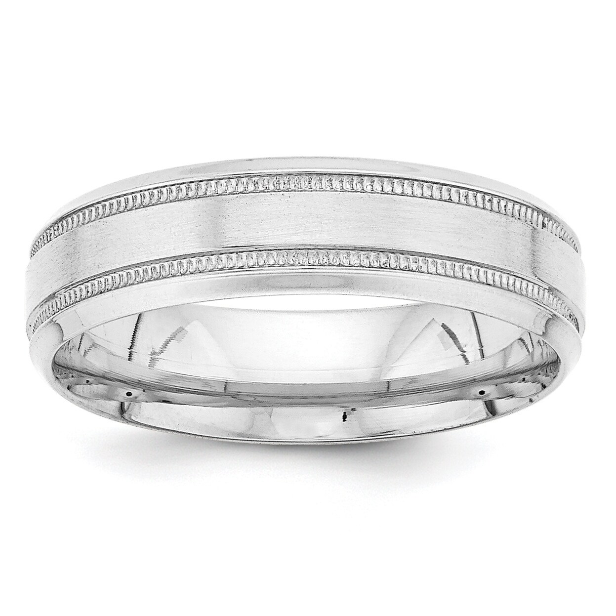 14K White Gold Heavy Weight Comfort Fit Fancy Wedding Band by Versil