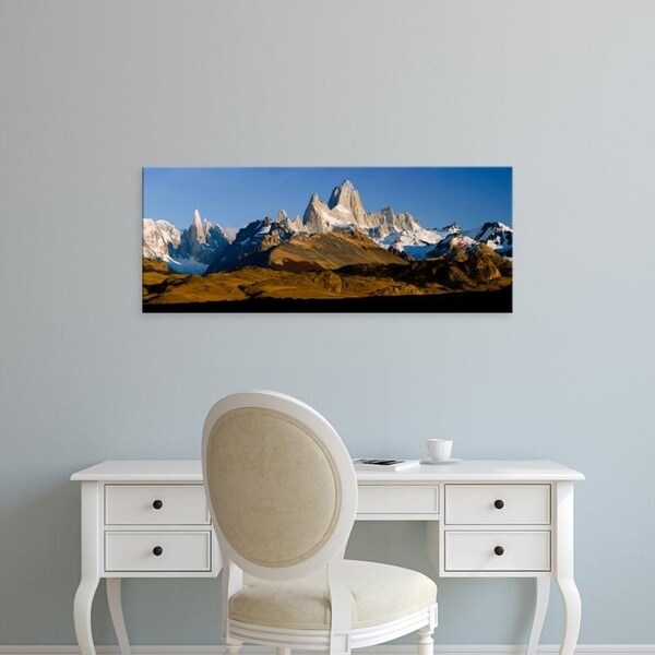 Easy Art Prints Panoramic Images's 'Mt Fitzroy, Cerro Torre, Argentine Glaciers, Patagonia, Argentina' Premium Canvas Art