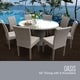 preview thumbnail 1 of 1, Monterey 60 Inch Outdoor Patio Dining Table with 8 Armless Chairs