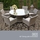 preview thumbnail 5 of 15, Monterey 60 Inch Outdoor Patio Dining Table with 6 Chairs w/ Arms