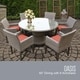 preview thumbnail 10 of 15, Monterey 60 Inch Outdoor Patio Dining Table with 6 Chairs w/ Arms
