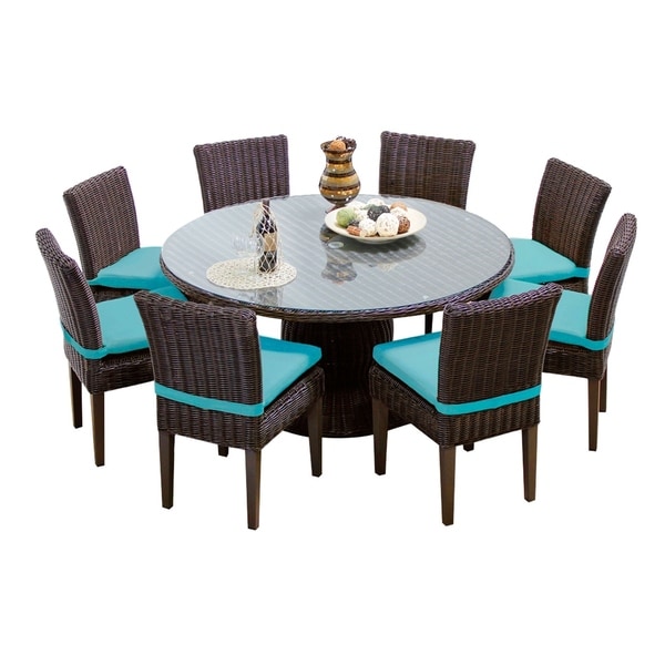 Venice 60 Inch Outdoor Patio Dining Table With 8 Armless Chairs Venice 60 Inch Outdoor Patio Dining Table With 8 Armless Chairs