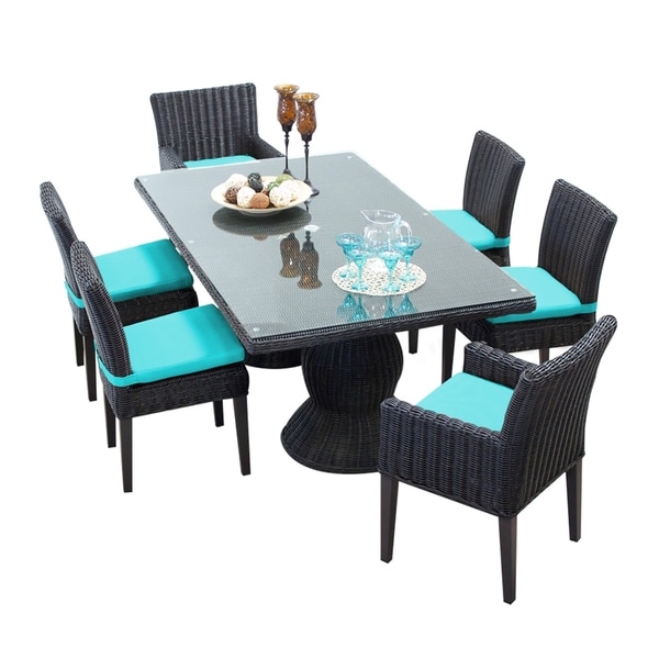 Venice Rectangular Outdoor Patio Dining Table with with 4 Armless