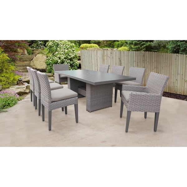 Monterey Rectangular Outdoor Patio Dining Table With 6 Armless Chairs And 2 Chairs W/ Arms