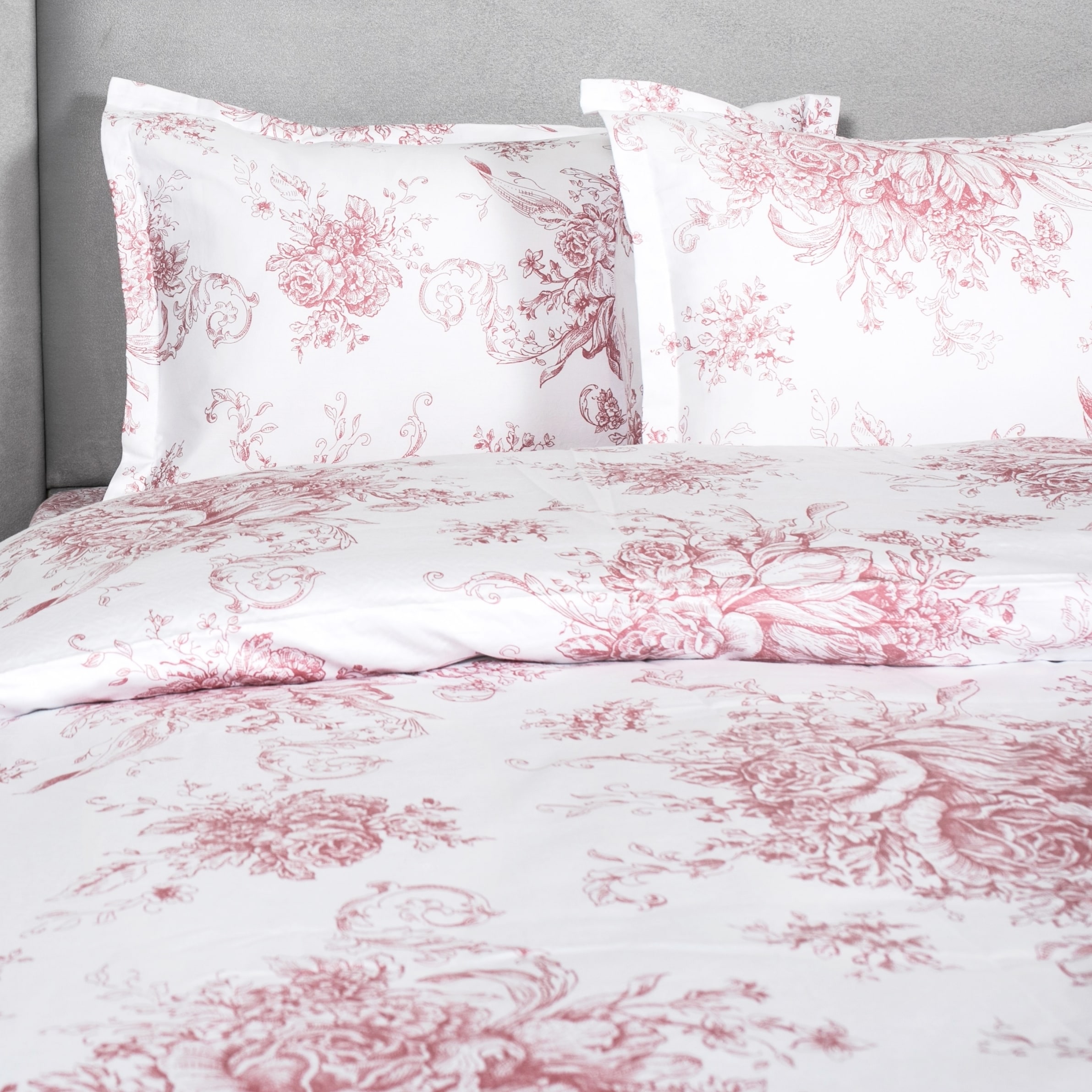 Shop Printed Design Cotton Collection 400 Thread Count Mauve Toile