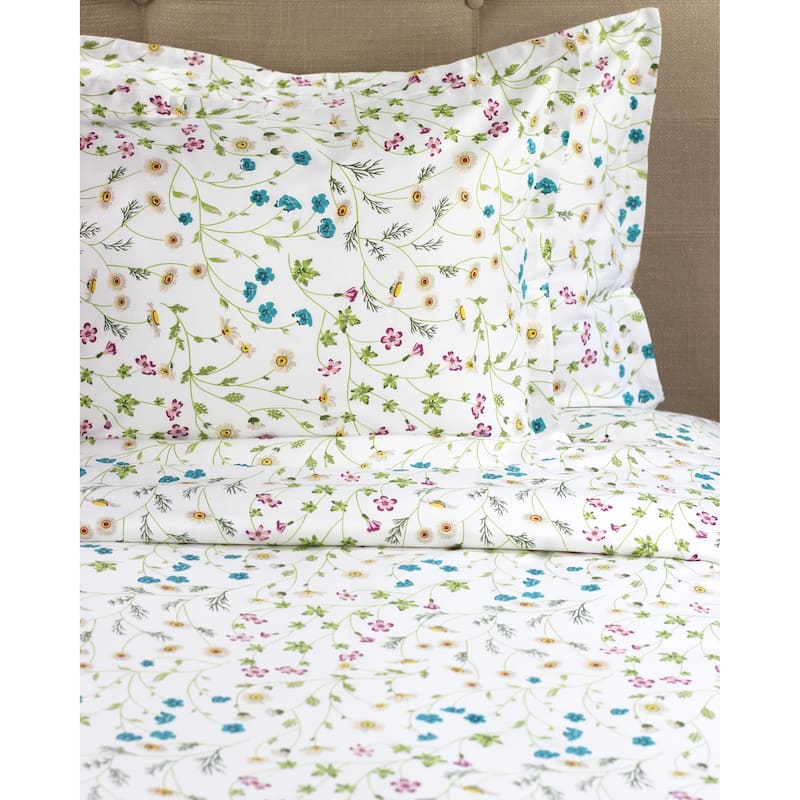 Printed Design Cotton Collection 400 Thread Count Wildflower Duvet Set