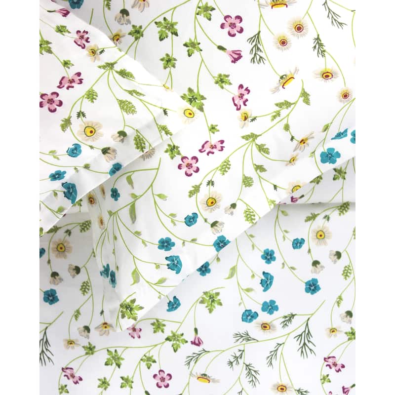 Printed Design Cotton Collection 400 Thread Count Wildflower Duvet Set