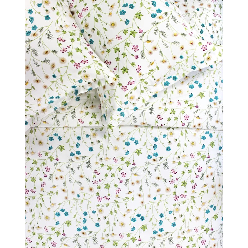 Printed Design Cotton Collection 400 Thread Count Wildflower Duvet Set