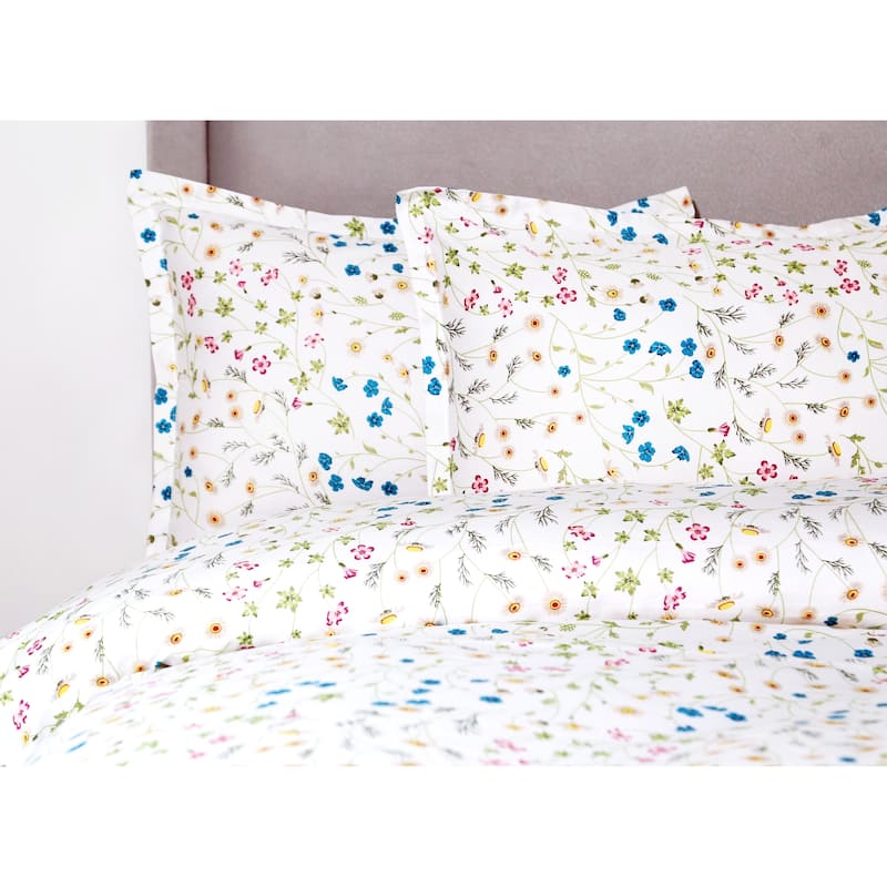 Printed Design Cotton Collection 400 Thread Count Wildflower Duvet Set
