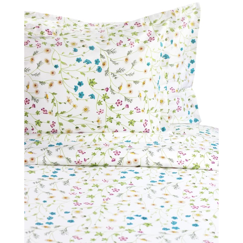 Printed Design Cotton Collection 400 Thread Count Wildflower Duvet Set