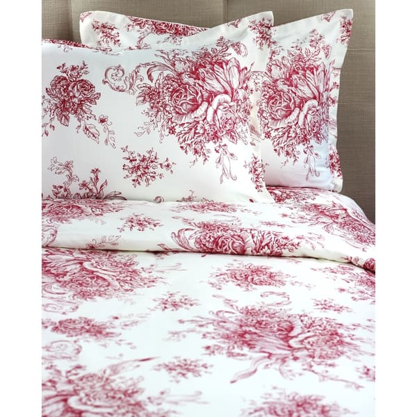 Shop Printed Design Cotton Collection 400 Thread Count Red Toile