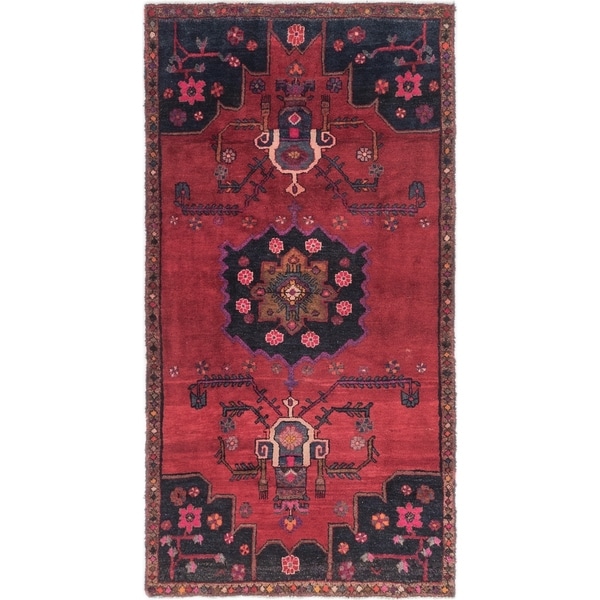 Hand Knotted Shiraz Semi Antique Wool Runner Rug - 4' x 7' 8