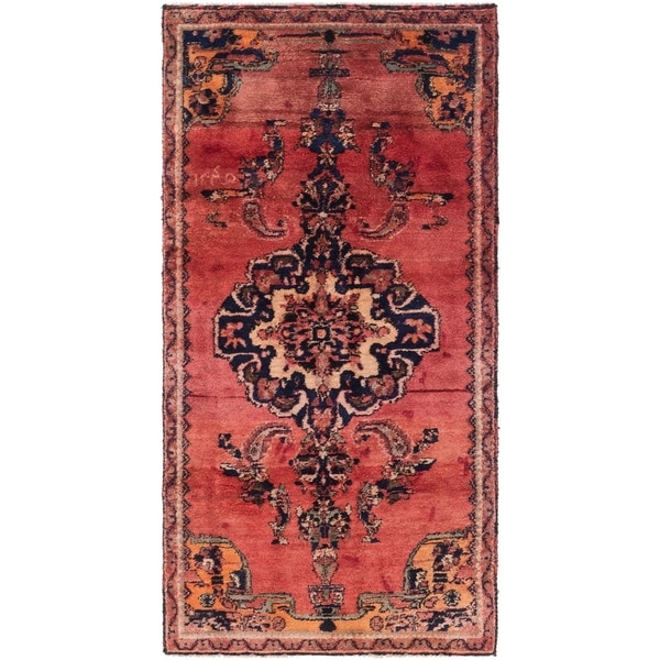 Hand Knotted Shiraz Semi Antique Wool Runner Rug - 3' 9 x 7' 8