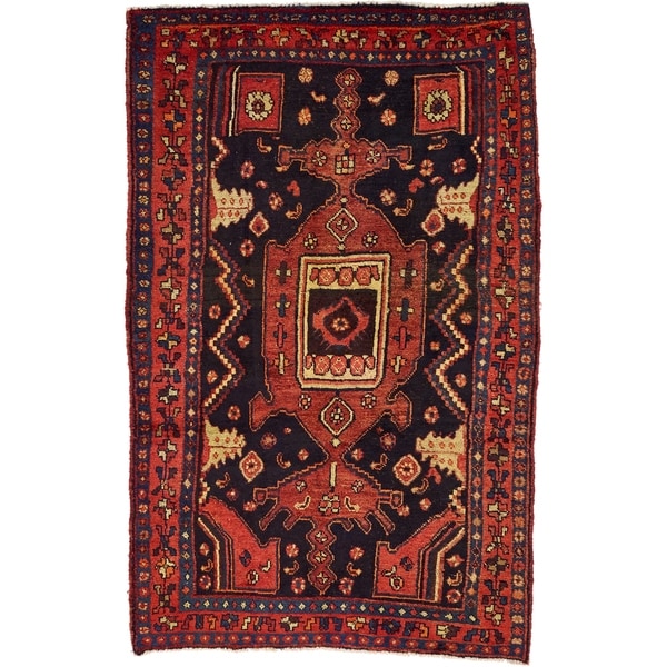 Hand Knotted Sirjan Wool Area Rug - 4' 4 x 6' 10