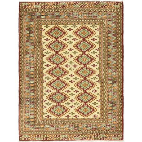 Hand Knotted Shirvan Wool Area Rug - 6' 9 x 9' 5