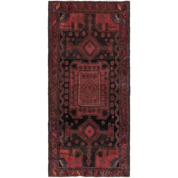 Hand Knotted Sirjan Semi Antique Wool Runner Rug - 4' 3 x 9' 4