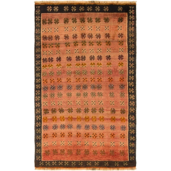 Hand Knotted Shiraz-Gabbeh Wool Area Rug - 3' 8 x 6'