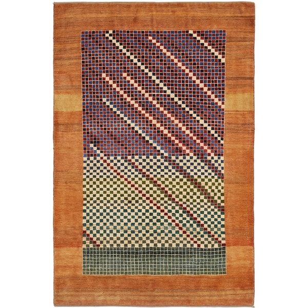Hand Knotted Shiraz-Gabbeh Wool Area Rug - 6' 9 x 10' 3