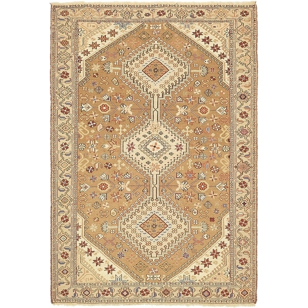 Hand Knotted Sirjan Wool Area Rug - 4' x 5' 10