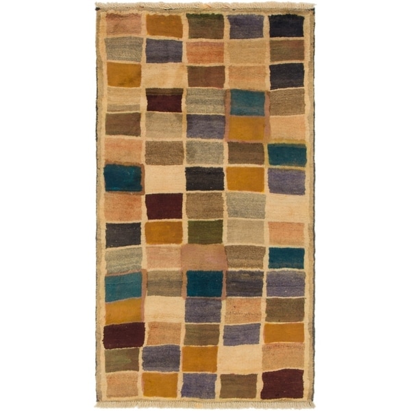 Hand Knotted Shiraz-Gabbeh Wool Area Rug - 2' 8 x 5'