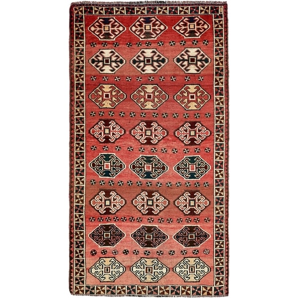 Hand Knotted Shiraz-Lori Semi Antique Wool Area Rug - 5' 3 x 9' 8