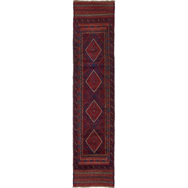 Hand Woven Sumak Wool Runner Rug - 2' x 8' 8