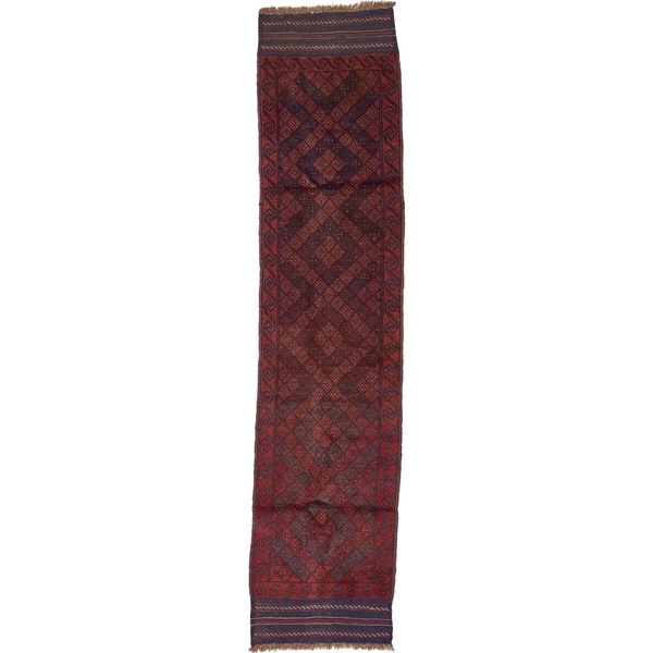 Hand Woven Sumak Wool Runner Rug - 1' 10 x 8' 1