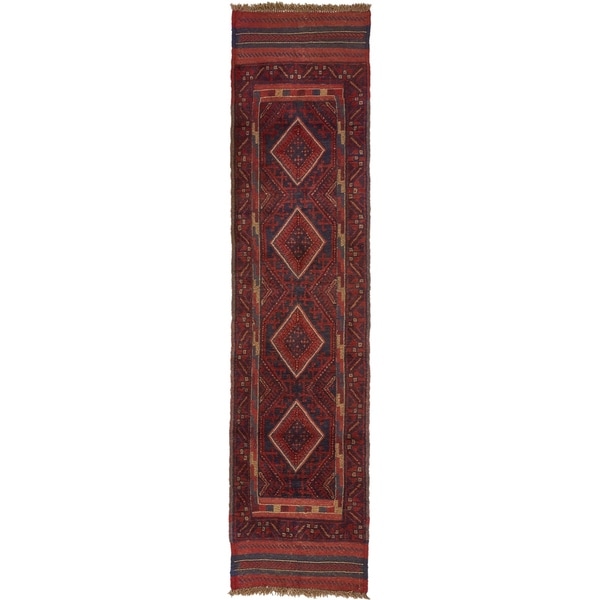 Hand Woven Sumak Wool Runner Rug - 2' x 7' 11