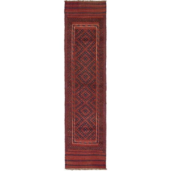 Hand Woven Sumak Wool Runner Rug - 2' x 8'
