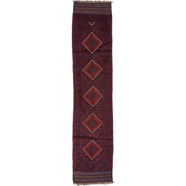 Hand Woven Sumak Wool Runner Rug - 1' 11 x 8' 4