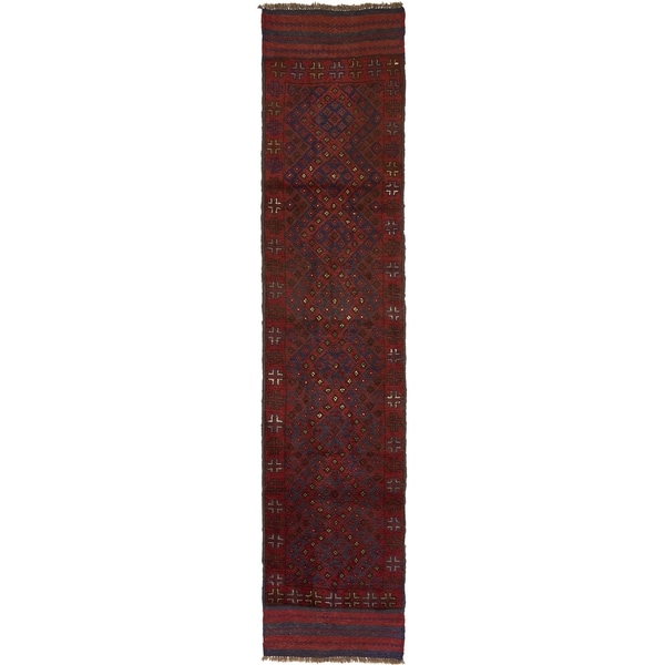 Hand Woven Sumak Wool Runner Rug - 2' x 8' 10