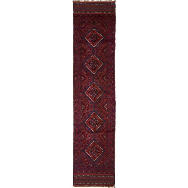Hand Woven Sumak Wool Runner Rug - 2' x 8' 7