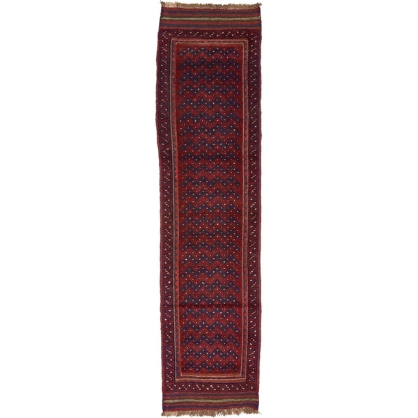 Hand Woven Sumak Wool Runner Rug - 2' x 8'